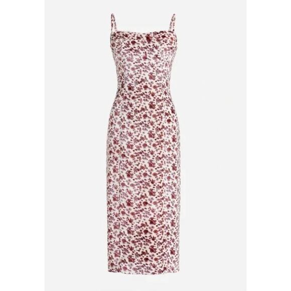NEW! J. CREW Collection Velvet Bustier Midi Dress 10 Windsor Floral Sleeveless - Picture 1 of 13